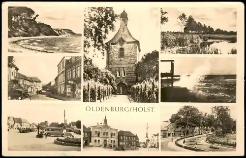 Ansichtskarte Oldenburg Straßen, Plätze, Strand Umland Mehrbild 1954