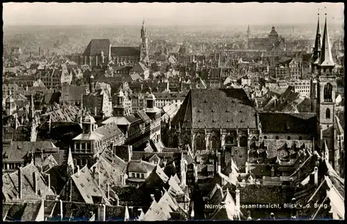 Ansichtskarte Nürnberg Blick über die Stadt - Fotokarte 1967