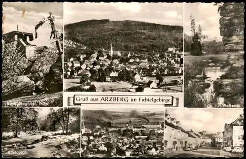 Ansichtskarte Arzberg (Oberfranken) Mehrbild AK: Umland, Stadt 1957