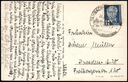 Ansichtskarte Tambach-Dietharz Der Falkenstein im Dietharzer Grund 1952