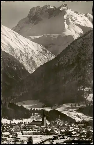 Ansichtskarte Oberstdorf (Allgäu) Stadt im Winter 1954