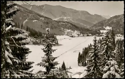 Ansichtskarte Spitzingsee-Schliersee Fernblick auf die Stadt im Winter 1961