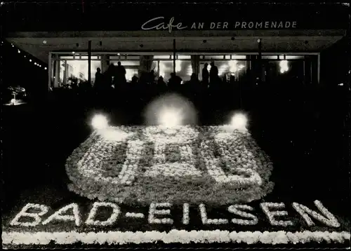 Ansichtskarte Bad Eilsen Nacht Night StimmungsbildCafe an der Promenade 1962