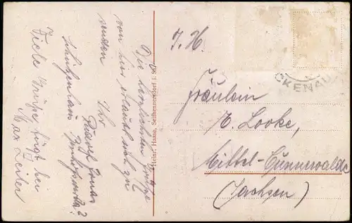 Postcard Schluckenau Šluknov Karltal, Gondelteich 1916