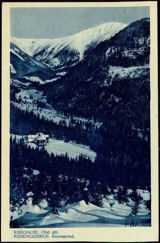 Petzer Pec pod Sněžkou Riesengrund Riesengebirge Krkonoše - Blaudruck 1928