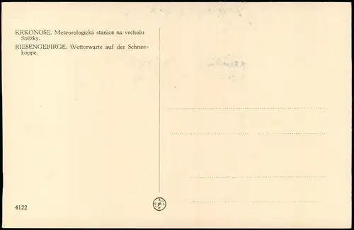 Krummhübel Karpacz Schneekoppe/Sněžka/Śnieżka Wetterwarte Blaudruck 1928