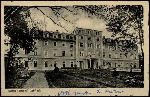 Postcard Konstantinsbad Konstantinovy Lázně Kurhaus 1928