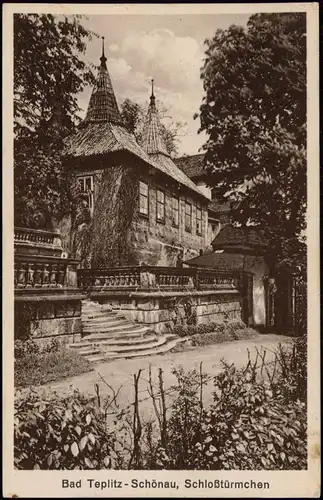 Postcard Teplitz-Schönau Teplice Schloßtürmchen 1931