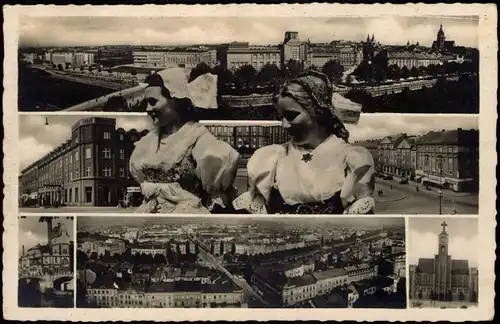 Königgrätz Hradec Králové Mehrbild: Stadtansichten Frauen in Tracht 1941