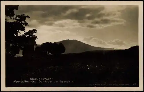 Postcard Markt Eisenstein Železná Ruda Abendstimmung Böhmerwald 1932