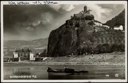 Schreckenstein (Elbe) Aussig Střekov (Laben) Ústí  Stimmungsbild, Stauwerk 1930