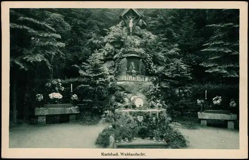 Postcard Karlsbad Karlovy Vary Waldandacht. 1928