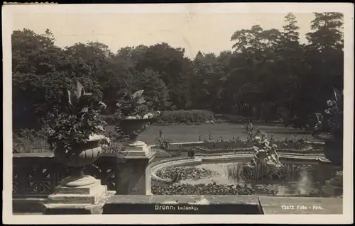 Postcard Brünn Brno Luzanky - Park Brunnen mit Putten 1928