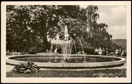 Ansichtskarte Friedrichroda Puschkinpark Springbrunnen 1957/1955