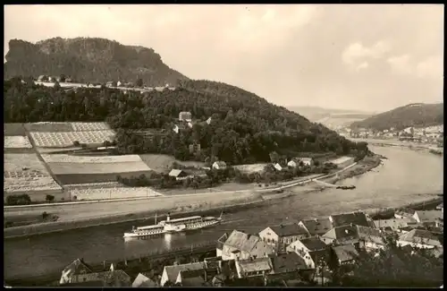 Königstein (Sächsische Schweiz) Panorama-Ansicht Blick  Lilienstei Elbe 1969