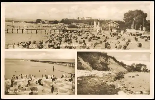 Grömitz (Holstein) Strandhalle, Strand, Steilküste - 3 Bild 1935