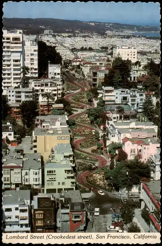Postcard San Francisco Lombard Street 1986