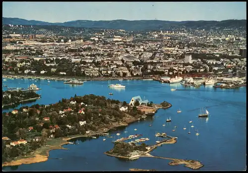 Postcard Oslo Kristiania Luftbild 1990