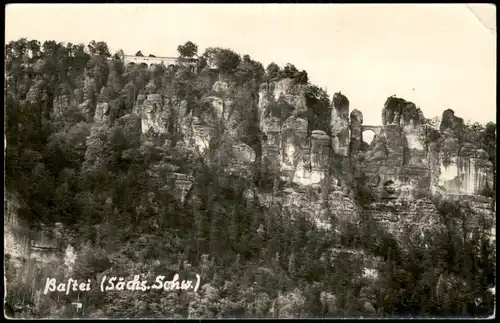 Ansichtskarte Rathen Bastei Basteibrücke in der Sächsischen Schweiz 1956
