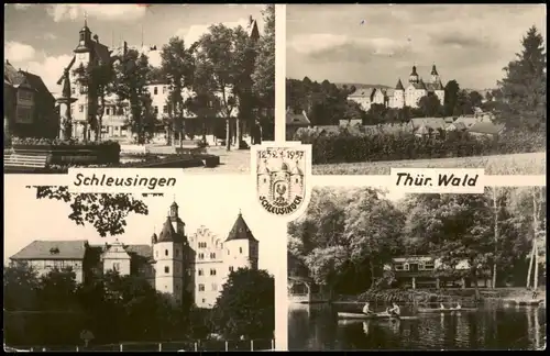 Ansichtskarte Schleusingen DDR Mehrbildkarte mit 4 Ortsansichten 1962