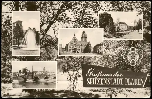 Ansichtskarte Plauen (Vogtland) DDR Mehrbildkarte mit div. Ortsansichten 1959