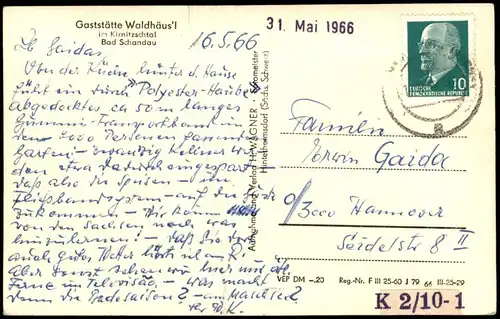 Kirnitzschtal-Sebnitz Gaststätte WALDHÄUSL im Kirnitzschtal    1966