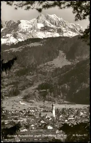 Ansichtskarte Garmisch-Partenkirchen Blick auf die Stadt 1962