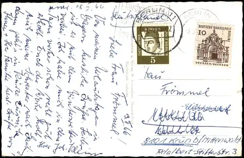 Ansichtskarte Ehrwald Stadt im Winter 1966