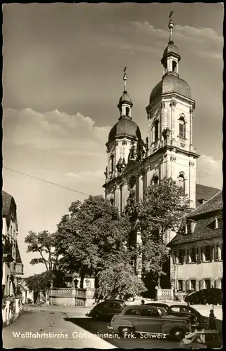 Ansichtskarte Gößweinstein Autos vor der Wallfahrkirche 1961