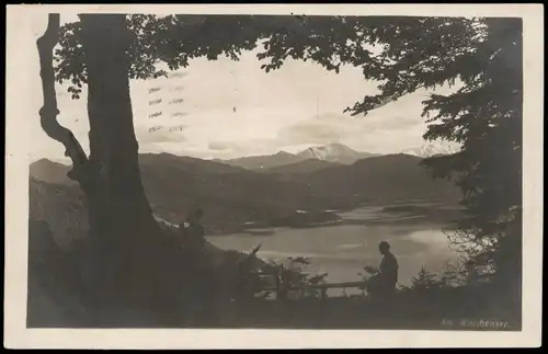 Ansichtskarte Kochel am See Abendstimmung am Walchensee, Stimmungsbild 1928
