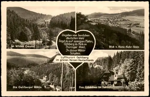 Ansichtskarte Gehlberg DDR Mehrbildkarte mit 4 Umland-Ansichten 1959