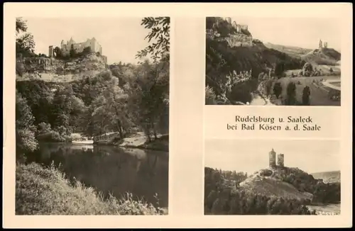 Ansichtskarte Saaleck-Bad Kösen DDR Mehrbildkarte Rudelsburg 1957