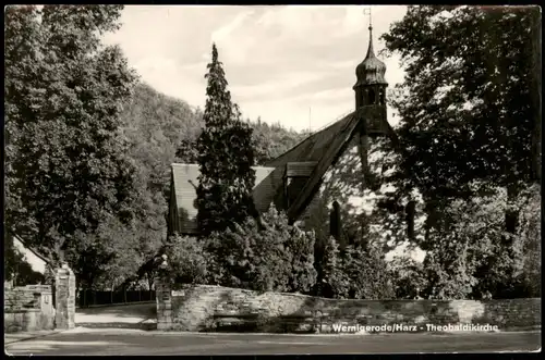 Wernigerode Partie an der Kirche Theobaldikirche zur DDR-Zeit 1960