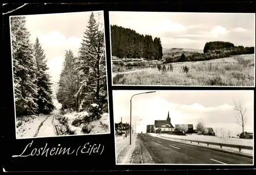 Ansichtskarte Losheim Stadtansichten im Winter 1962