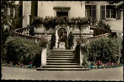 Ansichtskarte Bad Säckingen Schlosstreppe mit Trompeter-Denkmal 1960