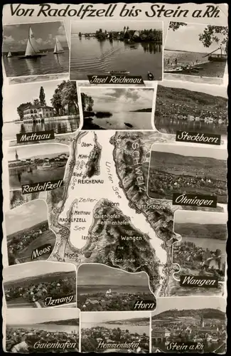 Reichenau (Bodensee) Insel Mehrbildkarte "Von Radolfzell bis Stein a. Rh." 1956