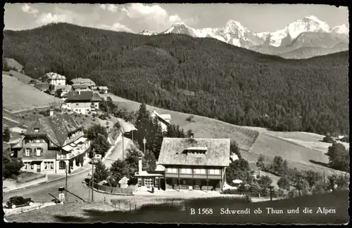 Ansichtskarte .Schweiz Schweiz Schwendi ob Thun und die Alpen 1960