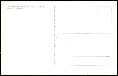 Ansichtskarte Altenberg-Odenthal Altenberger Dom 1949