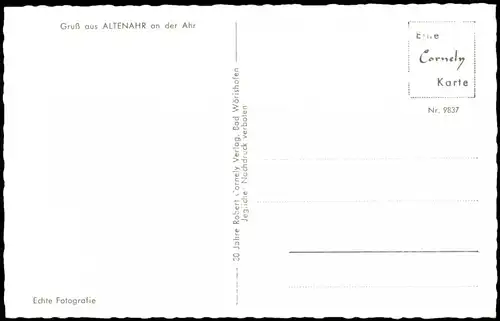 Ansichtskarte Altenahr Mehrbildkarte mit "Urkunde", Wein-Motive 1960