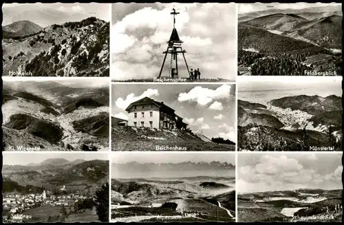 Schönau im Schwarzwald Mehrbild-AK mit Belchen Belchenhaus 1960