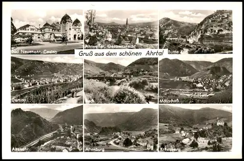 .Nordrhein-Westfalen Ahrtal - Landschaft, Mehrbildkarte u.a. Maßschoß,  1960