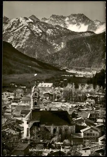 Ansichtskarte Mittenwald Panorama-Ansicht Tiroler Berge 1959