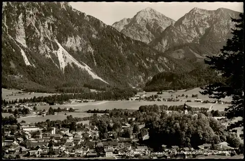 Ruhpolding Panorama-Ansicht, Bayerische Alpen mit Sonntagshorn 1960
