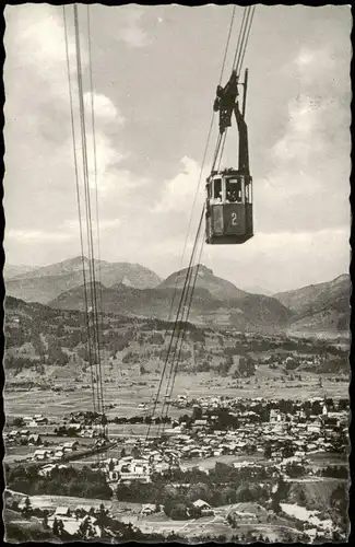 Oberstdorf (Allgäu) Nebelhornbahn mit Blick auf Oberstdorf 1960