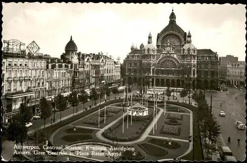 Antwerpen Anvers Hauptbahnhof, Centraal Station, Koningin Astridplein 1960