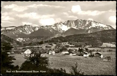 Ansichtskarte .Bayern Ried mit Benediktenwand Bayer. Alpen 1967
