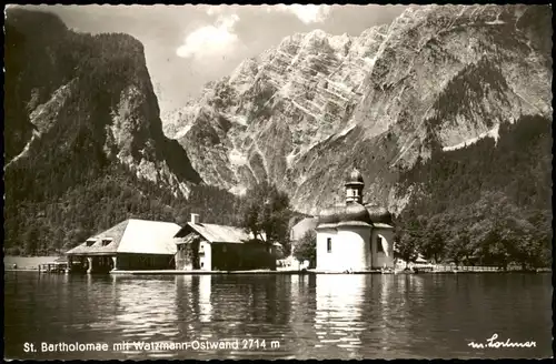 St. Bartholomä-Schönau am Königssee   mit Watzmann-Ostwand 2714 m 1964