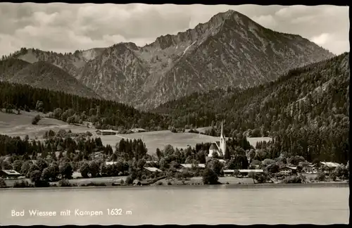 Ansichtskarte Bad Wiessee Panorama-Ansicht mit Kampen 1955