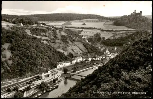 Balduinstein BALDUINSTEIN Lahn Blick mit Schloß Schaumburg 1960