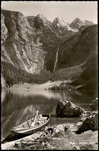 Ansichtskarte Berchtesgaden Obersee mit Teufelshörner (Berge Bayern) 1959